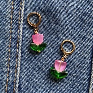 handmade tulip earrings